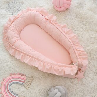 Verwijderbare Pasgeboren Slapen Nest Baby Beddengoed Set Zachte Kinderbox Cot Co-Sleeper Wieg Wieg Zuigeling Wieg Matras Kussen Roze