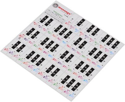 Verwijderbare Piano Toetsenbord Stickers Voor 37/ 49/ 61/ 88 Toetsen Toetsenborden Transparant Met Muzikale Stave Voor Kids beginners Piano kleurrijk
