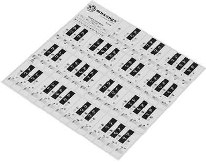 Verwijderbare Piano Toetsenbord Stickers Voor 37/ 49/ 61/ 88 Toetsen Toetsenborden Transparant Met Muzikale Stave Voor Kids beginners Piano zwart