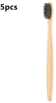 Verwijderen Tandsteen Bamboe Handvat Super Zachte Haren Natuurlijke Slanke Draagbare Tanden Whitening Diepe Reiniging Tandenborstel Oral Care Tools 5stk