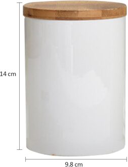 Verzegelde Keramische Opslag Pot Met Houten Deksel Keuken Voedsel Kruiden Tank Container Koffie Thee Pot Kruiden Fles Graan Organizer geel