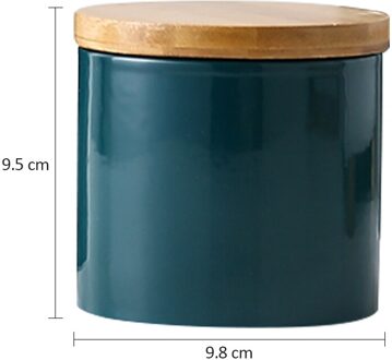Verzegelde Keramische Opslag Pot Met Houten Deksel Keuken Voedsel Kruiden Tank Container Koffie Thee Pot Kruiden Fles Graan Organizer groen