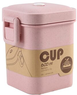 Verzegelde Lekvrije Soep Doos Kids Lunchbox Milieuvriendelijke Vierkante Keuken Voedsel Container Maaltijd Prep Bento Box Microwavable Lunchbox Roze