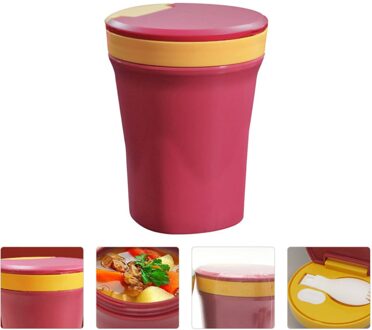Verzegelde Soep Container Soep Cup Draagbare Microwaveable Soep Houder 450Ml Voor Thuis rood