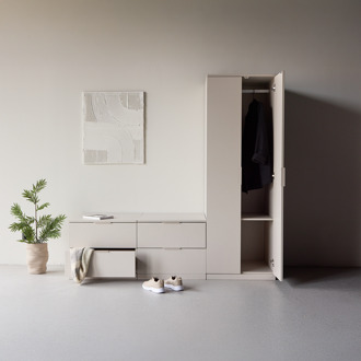 Vesper houten kledingkast beige - 177 x 60 cm