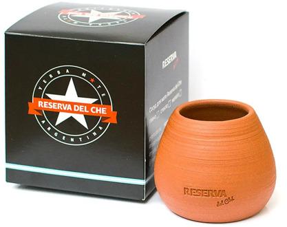 Vessel (Cup) for mate Reserva del Che made of clay round for 30g of yerba, 150 ml, tea mate, art. 017