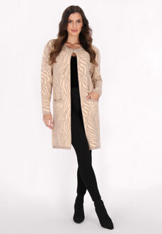 Vest Dames beige/wol wit