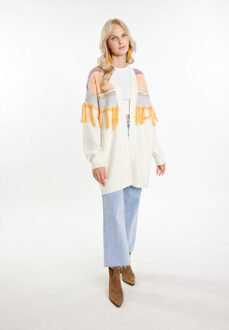 Vest Dames Wol Wit Oranje Gebroken wit - XL/2XL