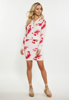 Vest Dames Wol Wit Rood Gebroken wit - XS