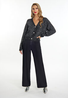 Vest Dames Zwart gemêleerd zilver - maat XL/2XL Zwart en zilver