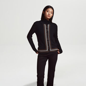 Vest met contrasterende randen - maat S Bruin