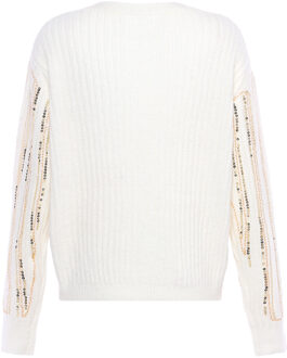 Vest met pailletten Dames wolwit Gebroken wit - XL/2XL