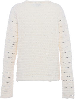 Vest met pailletten Dames wolwit Gebroken wit