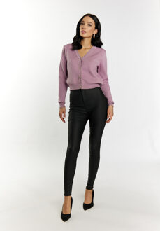 Vest met parels Dames Mauve Stoffig Roze