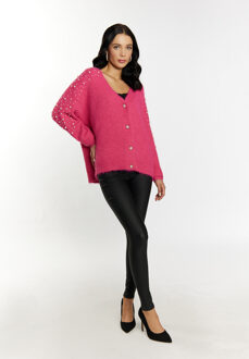 Vest met parels Dames roze - maat XL/2XL