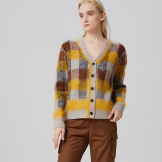 Vest met ruitpatroon Geel - XS