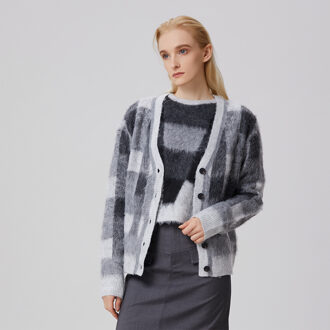 Vest met ruitpatroon Grijs - XL