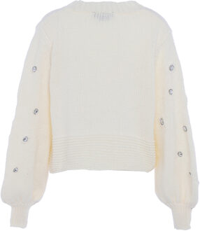 Vest met strass steentjes Dames wolwit - maat Gebroken wit