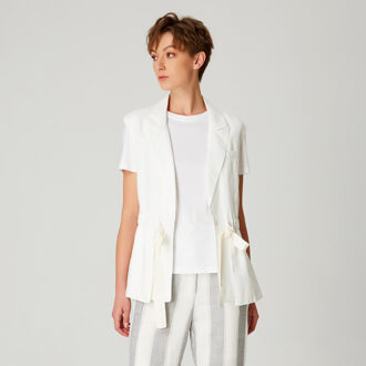 Vest met trekkoord Wit - XS