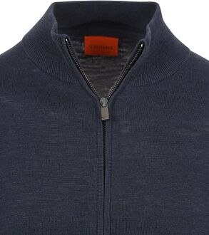 Vest Slub Yarn Navy Donkerblauw