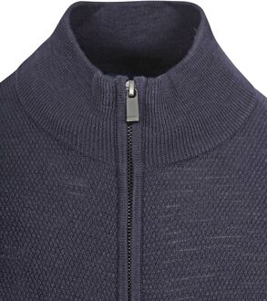 Vest Structuur Navy Donkerblauw