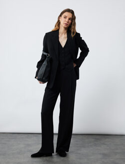 VESTEN Blazer Gilet Mouwloos V-hals Knoopsluiting Zwart