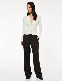 VESTEN Ecru Lange Mouwen Trui Met Knoopsluiting