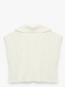 VESTEN Ekru Dames Mouwloze Gebreide Spencers met Knoopsluiting Ecru