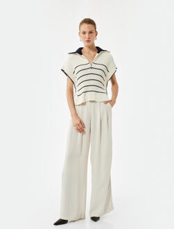 VESTEN Gestreepte Mouwloze Polo Trui Navy/blauw