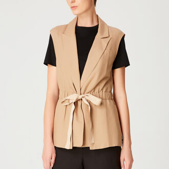 Vesten met trekkoord Beige