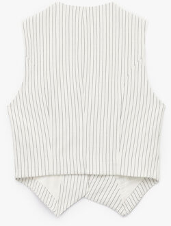 VESTEN Streepjesvest Mouwloos Met Knoopsluiting Wit/Zwart