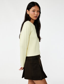 VESTEN Tricot Vest Lange Mouwen Knoopsluiting Geel