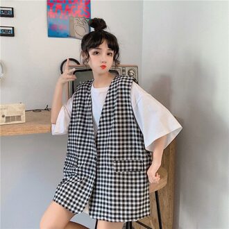 Vesten Vrouwen Plaid Casual Baggy Uitloper Tieners Vesten Enkele Knop Klassieke Retro Harajuku Alle-Match Koreanpockets Oversize Xl