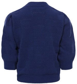 Vestje violet blue chenille ajour voor meisjes in de kleur Blauw - 116