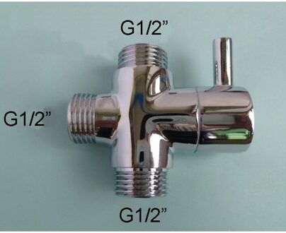 Vestudio Male G1/2" Brass Faucet T Adapter Chrome Plated Bathroom Shower Faucet Accessories Water Diverter 3 Way Filling Valve