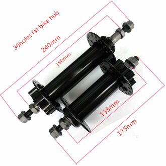 Vet Fiets Hub voor/achter 135mm * 190mm 36 gaten Sneeuw fiets aluminium cassette schijfrem vet tire bike aluminium naven voorkant met achterkant hub
