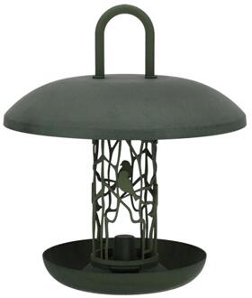 Vetbollensilo Merel - schotel - kunststof - 27 x 30 cm - Vogel voedersilo Groen