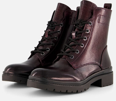 Veterboots rood Synthetisch Bordeaux - 36,37,38,39,40