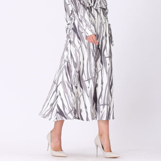 Vetersluiting aan de trapeze midi-rok aan de zijkant Grijs - S