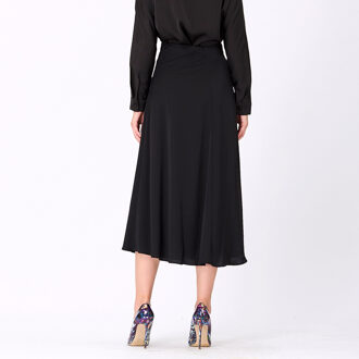 Vetersluiting aan de trapeze midi-rok aan de zijkant Zwart - XS