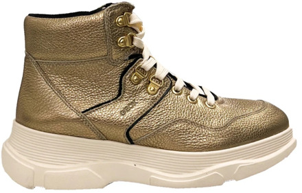 Vetersneakers met metallic glans Geox , Yellow , Dames - 36 Eu,40 EU