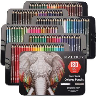 Vette Gekleurde Potloden Met Metalen Doos 180 Unieke Gekleurde Potloden En Pre Geslepen Kleurpotloden Voor Kleurboek-Ideaal Kerst