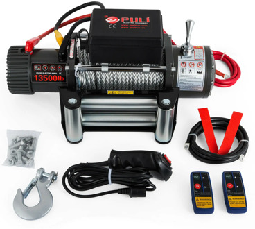 VEVOR 12V Electric Winch with 13500LBS 27M Steel Cable Remote Control Control Box for ATV Trailer Truck 4x4 Car Recovery Winch