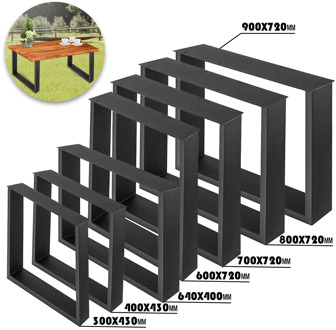 VEVOR 2Pcs Metal Table Legs Heavy Duty Steel Desk Legs Square-Shape DIY Furniture Legs Brackets Bench Dining Tabletop Table Leg