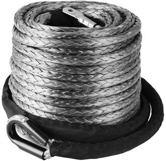 VEVOR 9.5MM 29M Synthetic Winch Rope 3/8 Inch X 95 Feet 20500LBS Recovery with Thimble Sleeve Line Winch Cable Rope
