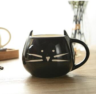 Vfgterte 1 Pc 420 Ml Mooie Wit/Zwarte Kat Koffie Melk Licht Keramische Liefhebbers Mok Stellen Cup Voor Huis kantoor