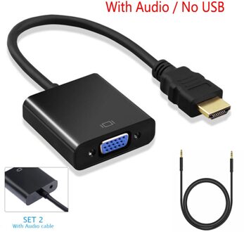 Vga Adapter Male Naar Famale Converter Voor PS4 1080P Vga Adapter Voor Pc Tv Box Met Video Audio Kabel jack Hdmi-Compatibel Naar Vga SET2