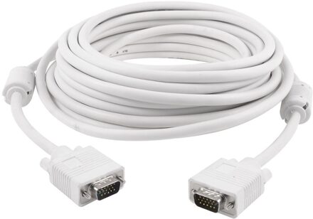 Vga Kabel, 10 Meter, 15 Pins, Mannelijke Witte