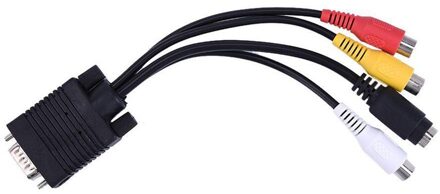 Vga Svga Naar S-Video 3 Rca Composite Av Tv Out Converter Adapter Kabel Pc Koord Standaard Sub-D Vga-ingang