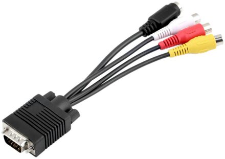 Vga Svga Naar S-VIDEO 3 Rca Vrouwelijke Converter Kabel Vga Naar Video Tv Out S-Video Av Adapter